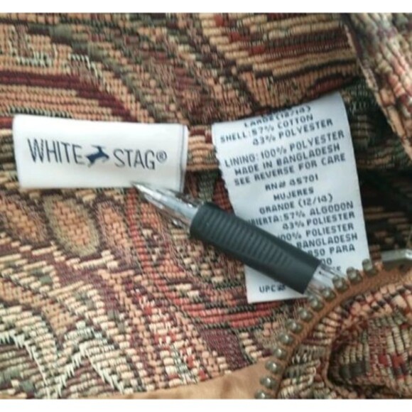 Vintage Tapestry Vest Brown Floral Paisley White Stag - Tagless /See Photos - XL - Picture 16 of 16
